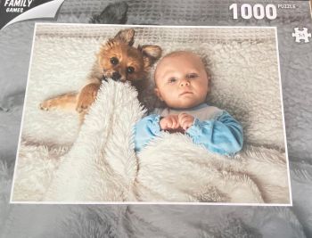 GLOT107-1 - Puzzle de 1000 piezas Bebé con su perro
