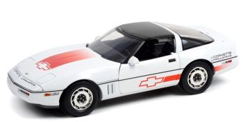 GREEN13596 - CHEVROLET Corvette C4 1988 blanco con rayas naranjas RETO CORVETTE