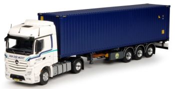 TEK67390 - MERCEDES Bigspace 4x2 Con remolque portacontenedores y contenedor de 40 pies VAN DER MOST