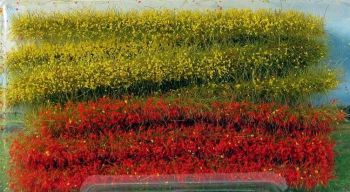 HEK1814 - Pack de 10 tiras de césped amarillo y rojo 10 cm