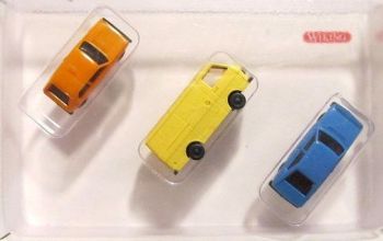 WIK091501A - VW Golf I "Naranja"; VW Passat B1 "Azul"; VW LT Spur "Amarillo" Escala: 1/160