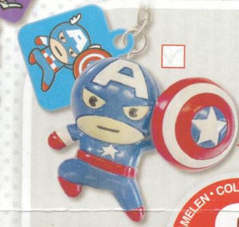 T8884D - Llavero figurita MARVEL con dos Stikers - CAPITÁN AMÉRICA