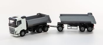 EMEK20352 - VOLVO FH 6x4 volquete blanco con volquete de 1+2 ejes