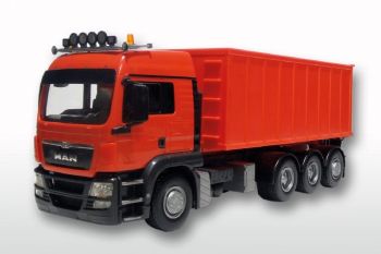 EMEK20898 - MAN TGS LX Camión recto 8x4 con remolque de 3 ejes rojo