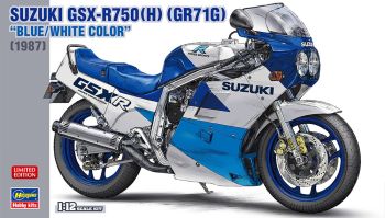 HAW21746 - SUZUKI GSX-R750H 1987 Blanco y azul para montar y pintar