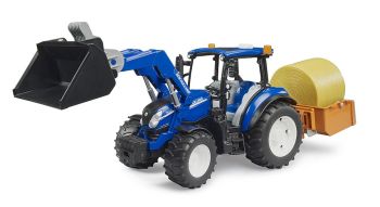 BRU2187 - NEW HOLLAND T5.120 con cargador y volquete con horquillas