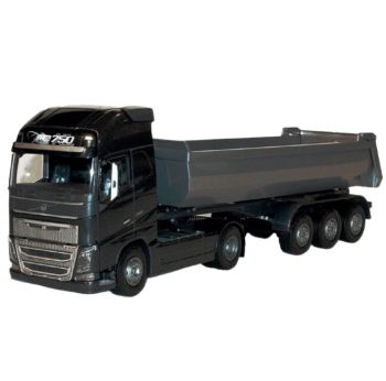 EMEK22353 - VOLVO FH16 4x2 negro con volquete de 3 ejes