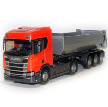 EMEK22485 - SCANIA R500 4x2 rojo con volquete de 3 ejes