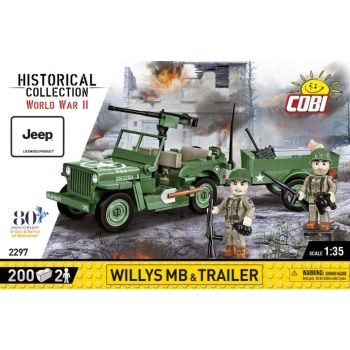 COB2297 - JEEP Willys MB con remolque 80 aniversario - 200 Monedas