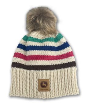 MC23093448IV - Gorro con pompón y parche para mujer de JOHN DEERE
