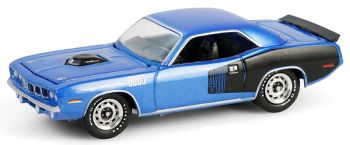 GREEN28160-D - PLYMOUTH Cuda 440 6BBL 1971 azul 60.º aniversario CUDA en blíster