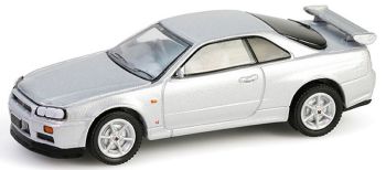 GREEN28160-E - NISSAN Skyline GT-R V-SPEC 1999 plateado 25.º aniversario SKYLINE en blíster