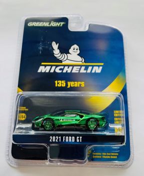 GREEN28160-FVERT - FORD GT 2021 verde 135º aniversario MICHELIN en blíster