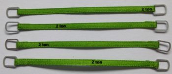 YCC332-2 - Juego de 4 correas de elevación 2 Toneladas de 6cm Verde