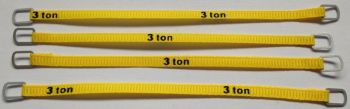 YCC333-2 - Juego de 4 correas de elevación 3 Toneladas de 10cm "Amarillo"