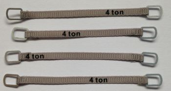 YCC334-1 - Juego de 4 correas de elevación 4 Toneladas de 6cm Gris