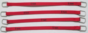 YCC335-2 - Juego de 4 correas de elevación 5 Toneladas de 12cm "Rojas"