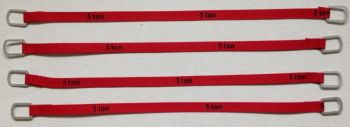 YCC335-3 - Juego de 4 correas de elevación 5 Toneladas de 16cm "Rojas"