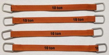 YCC338-1 - Juego de 4 correas de elevación 10 Tons de 10cm "Marrón claro"