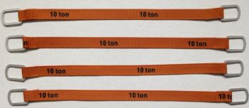 YCC338-2 - Juego de 4 correas de elevación 10 Tons de 14cm "Marrón claro"