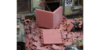 JUW23317 - Conjunto de 6 segmentos de pared de ladrillo rojo