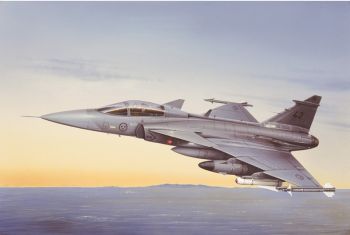 ITA2638 - Avión de combate JAS 39 A Gripen construible con pintura