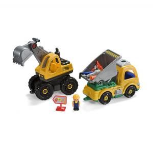 MOT13365 - Juego de excavadora y camión con figura y accesorios
