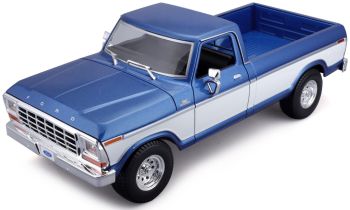MST31462B - Camioneta Ford F-150 de 1979, azul y blanca.