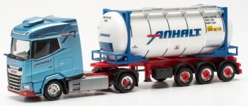 HER316323 - DAF XG 4x2 con portacontenedores y contenedor cisterna 3 ejes ANHALT Expedition