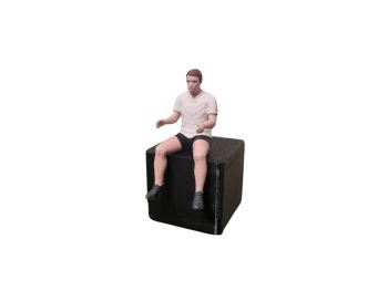 ATLAN32097_BLANC - Conductor en pantalones cortos y camiseta blanca