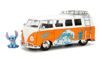 JAD36340 - VOLKSWAGEN bus 1961 naranja y blanco con figurita STICH