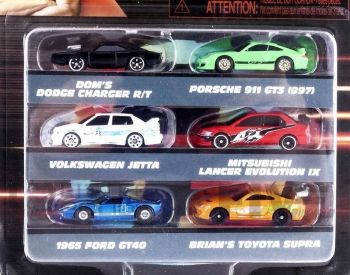 JAD37292 - Paquete de 6 coches NANO de Fast & Furious