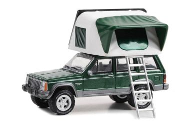 GREEN38050-E - 1992 JEEP Cherokee Laredo en verde de la serie THE GREAT OUTDOORS en blíster