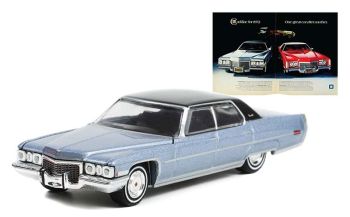 GREEN39100-D - CADILLAC Sedan deville 1972 azul metalizado de la serie VINTAGE AD CARS en blister