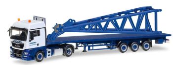 HER307222 - MAN TGX XLX 4x2 con plataforma de 3 ejes y elemento para grúa LIEBHERR LR 1600/2 WASEL