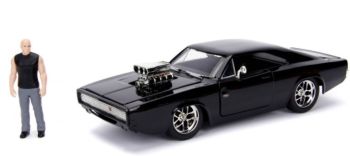 JAD30737 - DODGE Charger Street negro 1970 FAST & FURIOUS con figura