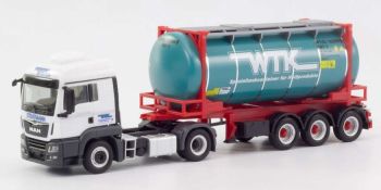 HER311021 - MAN TGS LX Euro 6c 4x2 con portacontenedores 3 Ejes y contenedor cisterna WITTENER TRANSPORT KONTOR/STRATMANN