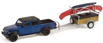 GREEN32240-C - JEEP Gladiator Texas 2021 con remolque y canoas de la serie HITCH & TW en blister