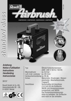 REV39137 - Compresor de aerógrafo de clase estándar para aerógrafos