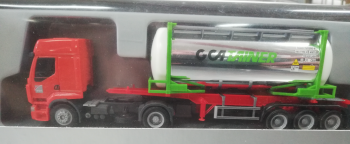 HER2937 - RENAULT Premium con portacontenedores y contenedor cisterna GCA TRAINER