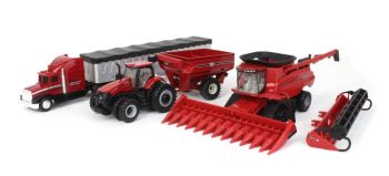 ERT44384 - CASE IH 8250 Harvester Tractor Package CASE IH 340 Grain Trailer y CASE IH Truck Trailer