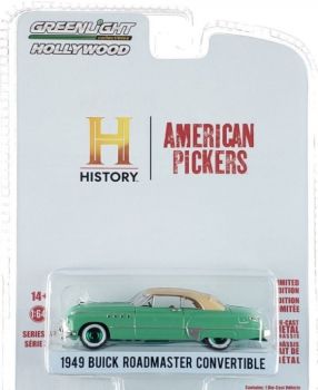 GREEN44970-DVERT - BUICK Roadmaster converticle con llantas verdes 1949 de la serie de TV American Pickers 2010 en blister