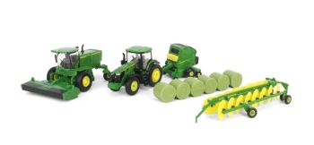 ERT45931 - Conjunto para henificación JOHN DEERE - rastrillo hilerador W235R - tractor 7R 250 empacadora 561R