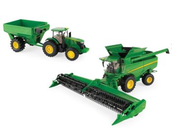 BRI47358 - JOHN DEERE 7240R con remolque para grano y cosechadora JOHN DEERE S780