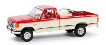 GREEN48090-E - FORD F-250 XLT 1991 rojo y beige de la serie DOWN ON THE FARM 09 en blister