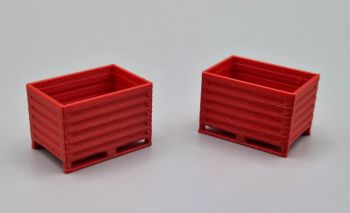 MSM5470/03 - 2 contenedores rojos cerrados para materiales - L.24 x An.16 x Al.16 mm
