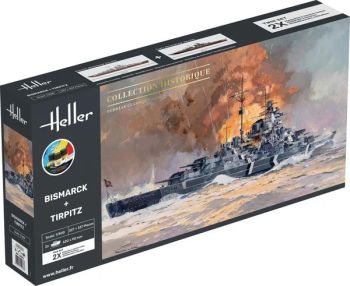 HEL55078 - Kit de inicio con pintura y accesorios - BISMARCK y TIRPITZ set doble - Colección histórica para montar