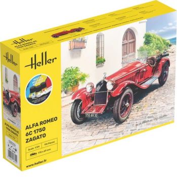 HEL56715 - Kit de inicio con pintura y accesorios - ALFA ROMEO 6C 1750 - ZAGATO - requiere montaje