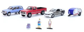 GREEN58058 - Diorama de barbacoa con 3 coches, remolque y accesorios