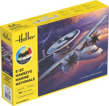 HEL58302 - Kit de iniciación con pintura y accesorios – Avión militar E-2C Hawkeye de la Marina francesa